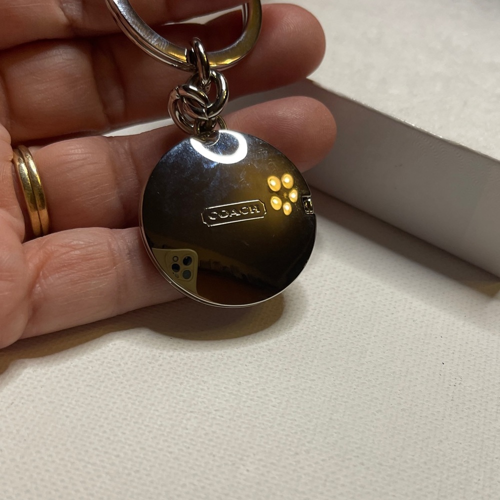 Coach Leatherware Silver Locket Keychain - Picture 3 of 4